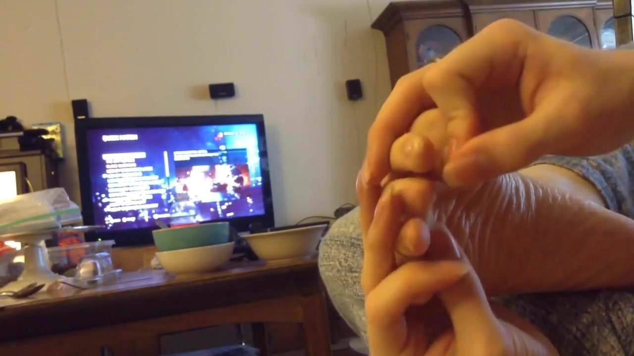 Massaging my soft feet