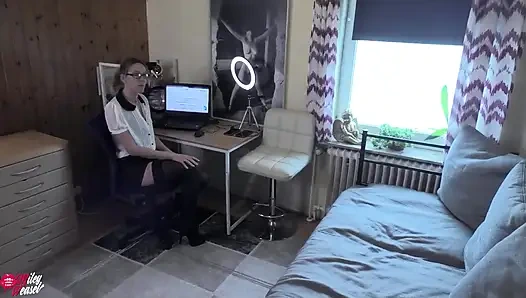 Blonde Office Slut with Glasses Gets Pumped Full of Cum for Goodbye!!