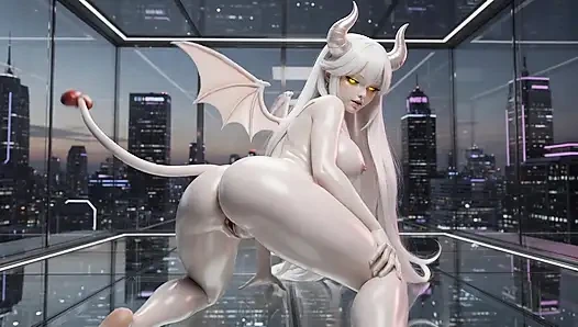 Cewek semok kulit putih dengan aduhai lagi asik muasin memeknya pakai mainan seks ukuran 3d