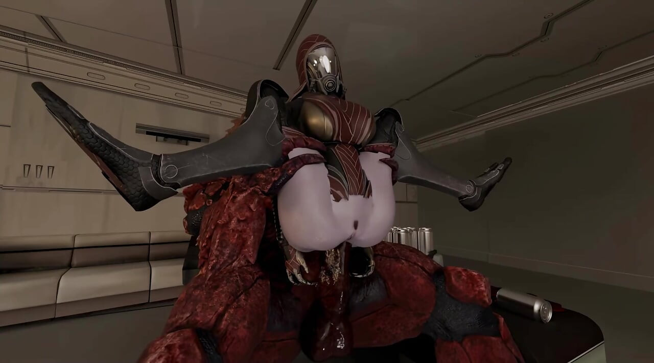 Debeli čudovišni kurac jebe njezinu usku guzicu. Njezin šupak je uništen. Lara 3D animacija