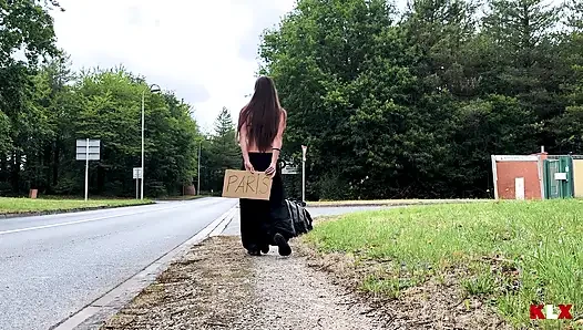 He Gave Me a Ride... So I Let Him Fuck Me and Cum All Over My Face - KLX