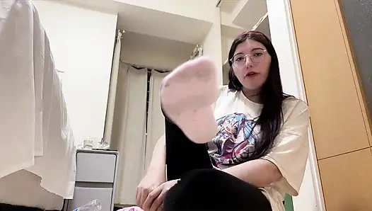 My foot slave has to smell and lick again