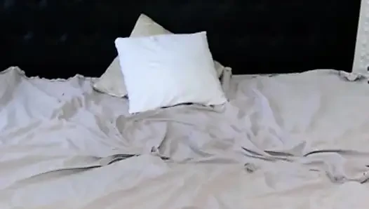 Trying my stepmom's clothes and stuffing my pussy with her panties