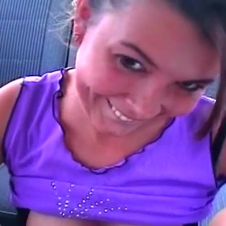 Horny Brunette MILF Fingers Dripping Pussy in Backseat Adventure