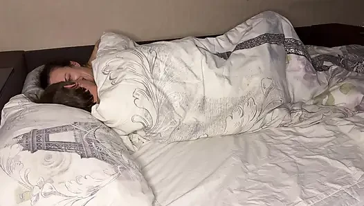 We went to bed, she whispered to me to fuck her and kiss me.