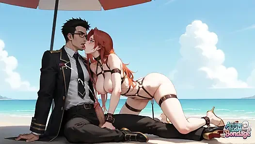 Tersapu oleh perbudakan air pasang dan susu lovin di pantai - xxx!