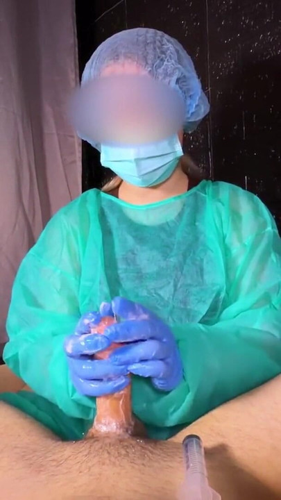 NURSE Decided to Try out my DICK in Practice. Fast Jerking Off | Clip 1