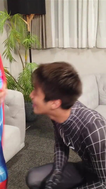 Memorable moment from "Spiderman X Superman Sexy Costume RolePlay"