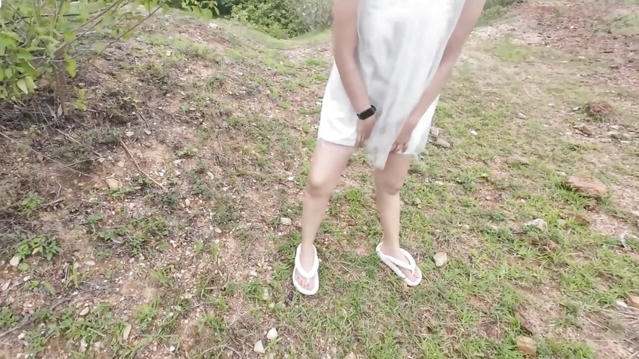 Thai Girl Walking Masturbation in the Jungle Thai Outdoor Public