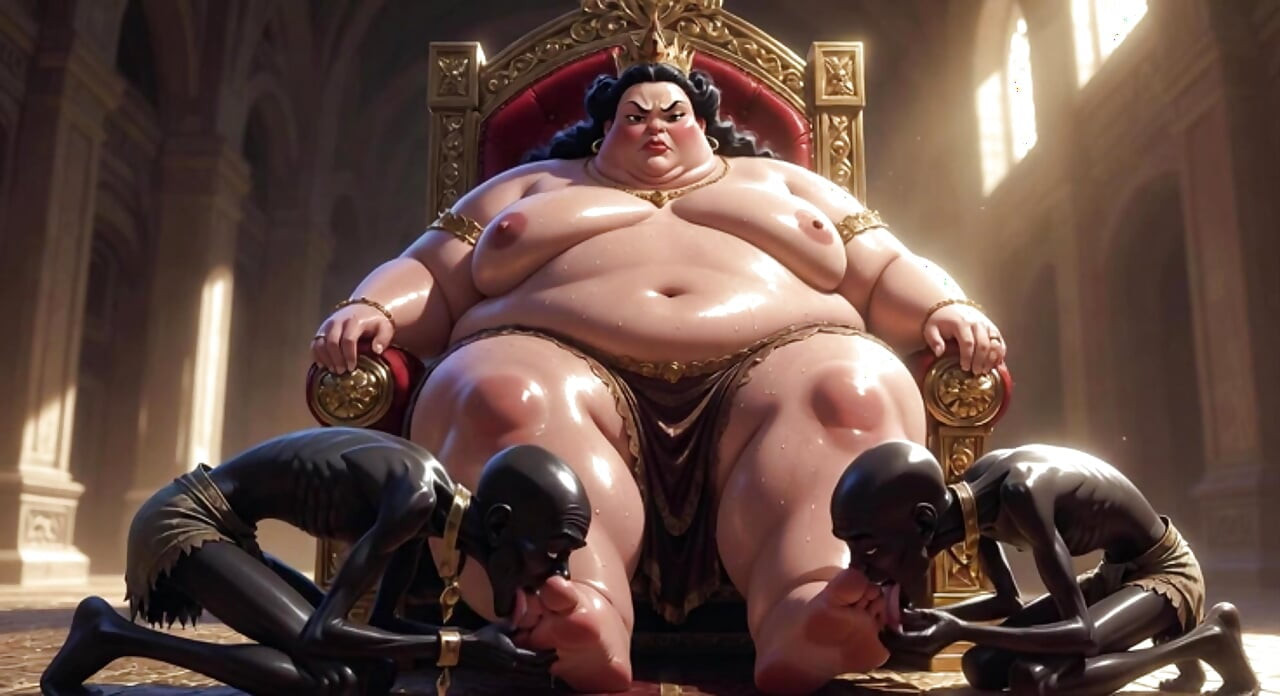 Huge BBW Mistress Foot Worship - Slaves Licking Her Feet to Ecstasy