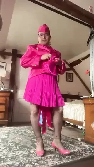 In flight attendant outfit shirt skirt