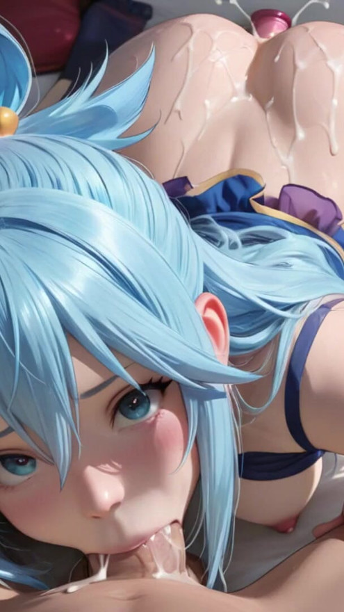 Aqua de Konosuba follada y preñada , compilación de diapositivas | Clip 2