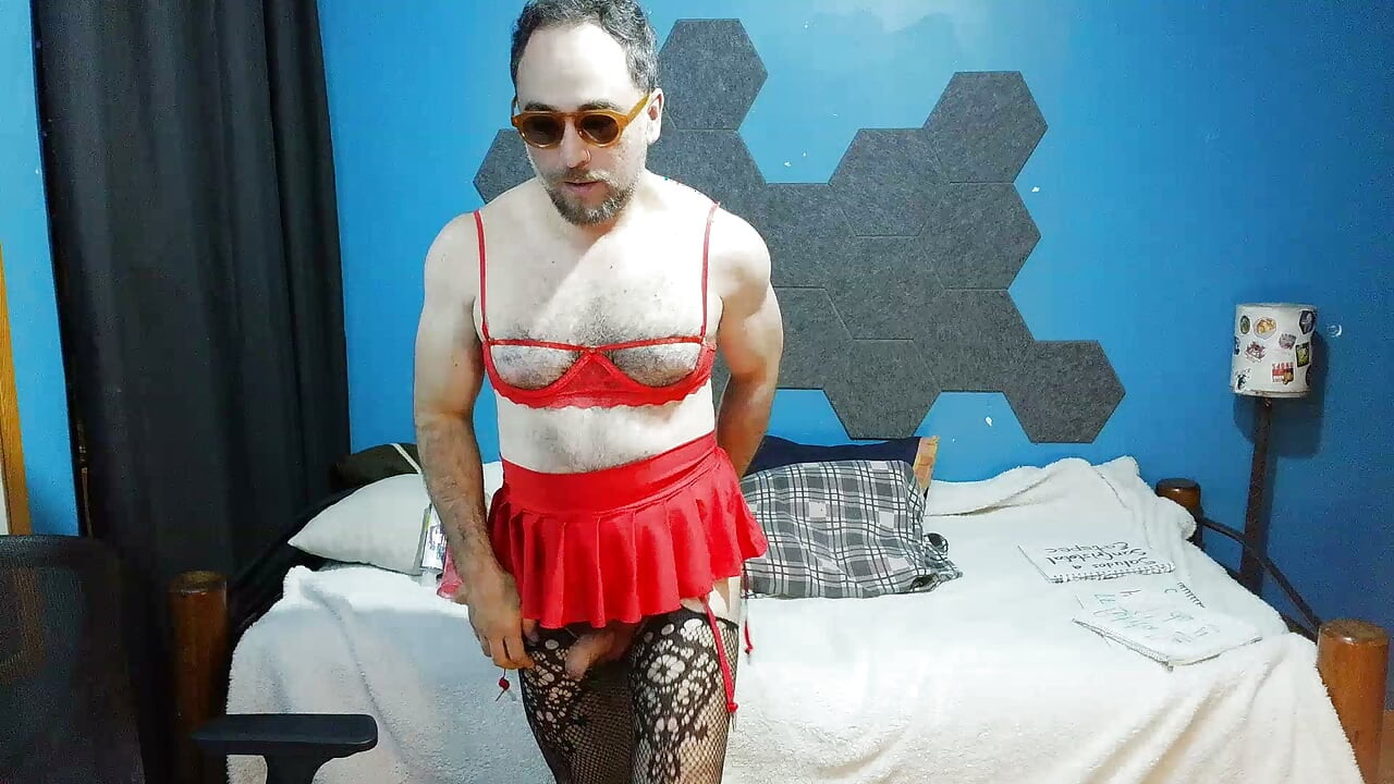 Bearded little bitch ready for cock