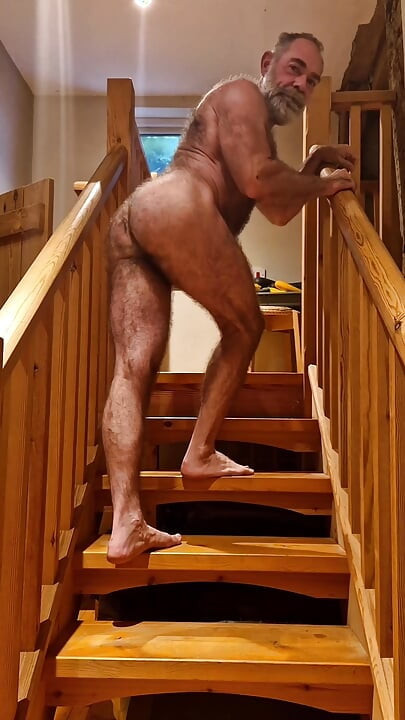Hairy Walk up Stairs