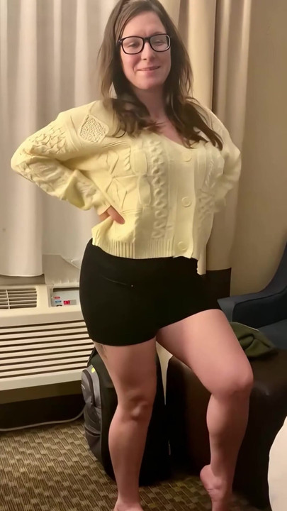 I grabbed my big tits and played with them in many sweaters for my 63f lesbian roommate I wanted to scissor lick and… | Clip 2