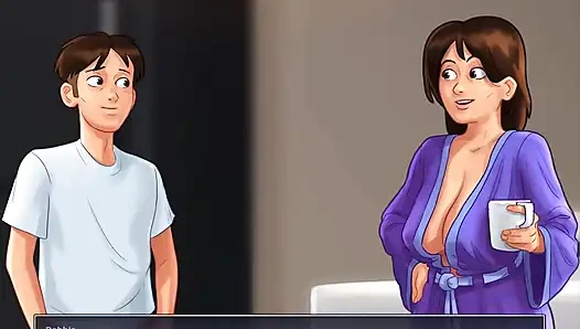 Summertime saga:  stepson jerks off thinking about his stepmom ep 48