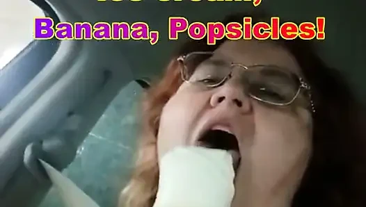 I love Ice cream, bananas and popsicles Yum
