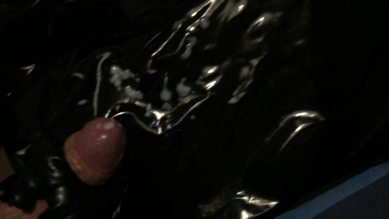 Wank & cum with latex glove