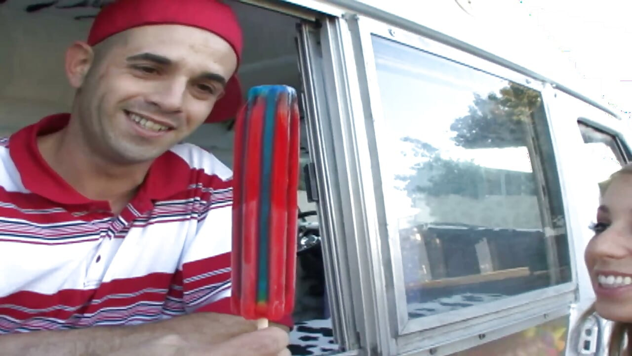Sexy teen is getting fucked and facialized in ice cream truck