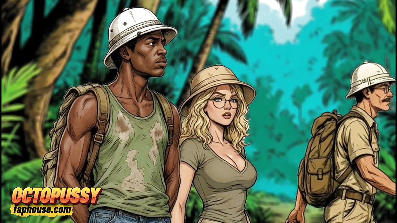 Extrema mamada y follada en la jungla, esposa blanca y bbc