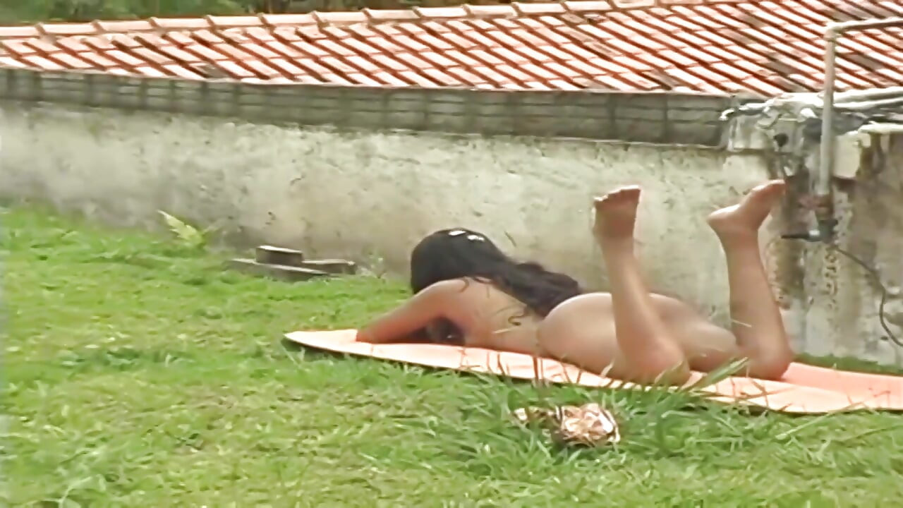 Outdoor fuck with a busty brunette sexy and horny t-girl