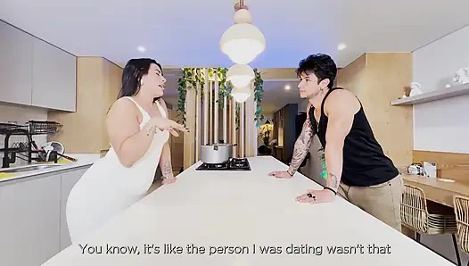 Stepmom Gets Unexpected Sex in the Kitchen with a Huge Internal Cumshot