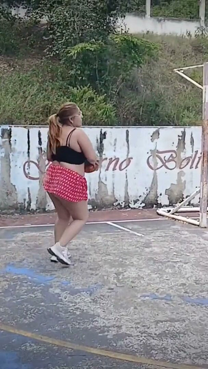 Big boob latina playing with a basketball | Clip 2