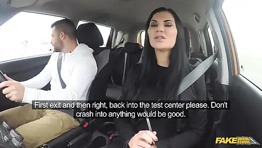 Fake Driving School - Big Tit Hot Brunette Jasmine Jae Flashes Max in a Car & Pulls Him for Doggystyle Sex