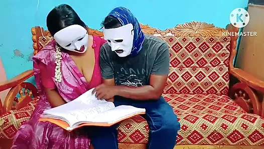 Student verführt und nimmt alles von seinem heißen lehrer - tamilisches erotik-video mit lautem stöhnen