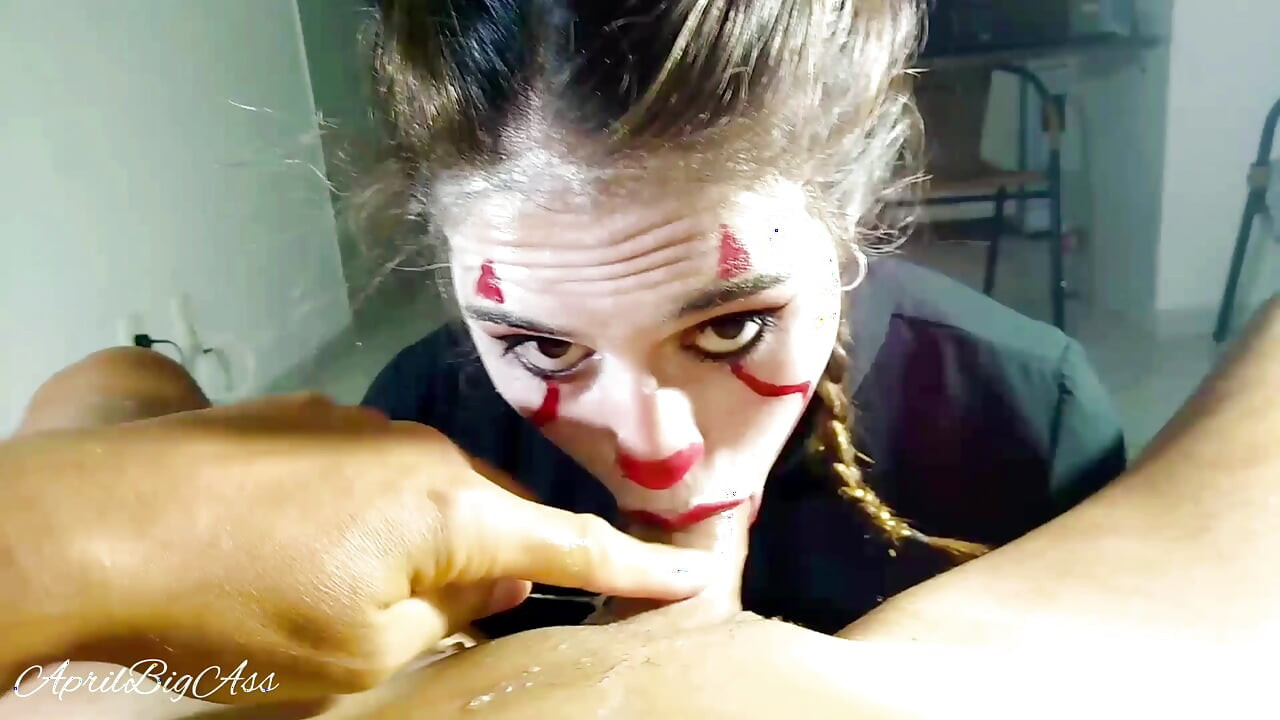 Halloween, IT is addicted to cock and cum, she "swallows everything" 2-3