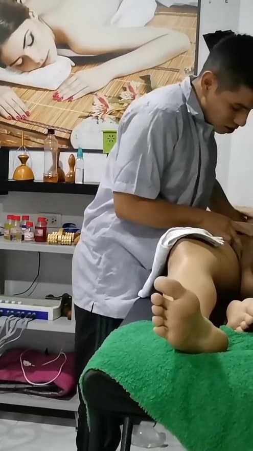 The masseuse gives me a good fuck while my husband is in the waiting room | Clip 1