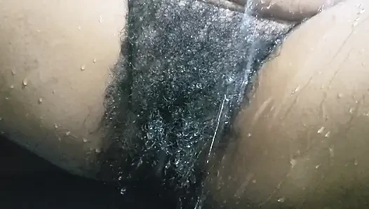 Homemade Sex Under the Waterfall, Hot Wife Big Pussy & Hairy Pussy Close up Carrying