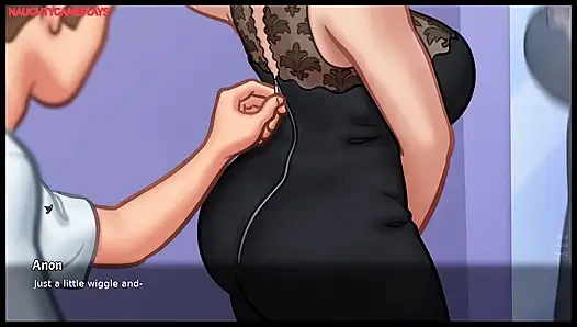 Summertime Saga Part 23 By DarkCookie - Hot milf caught him masturbating right in Her Bed and help him to cum well