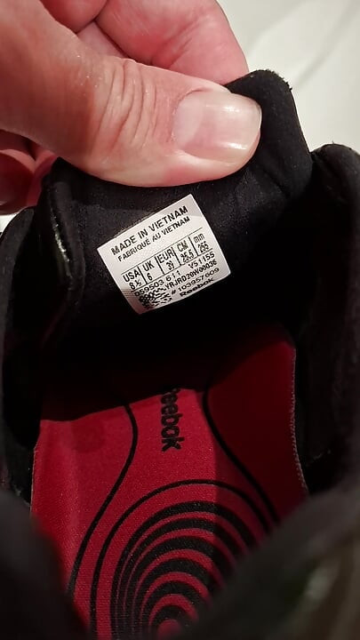 Fuck Reebok leather sneakers.