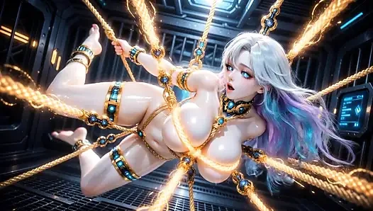 Voluptuous Shibari Suspended Doll High-Tech Dungeon 3D
