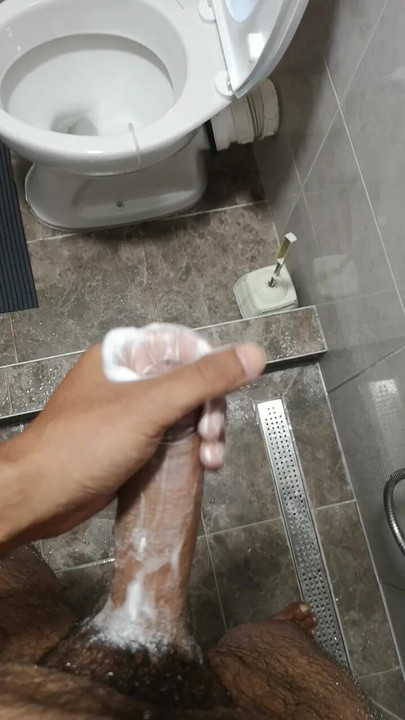 SOAPING THAT HARD COCK