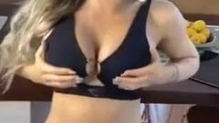 Joanna ''JoJo'' Levesque jiggling her big boobs in sexy top