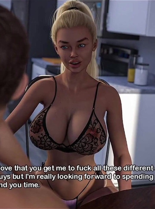 My Bimbo Dream - Hot Blonde Bimbo MILF with Fake Tits Loves to Give Her 18 Year Old Stepson a Boobjob and Gets a Massive Facial