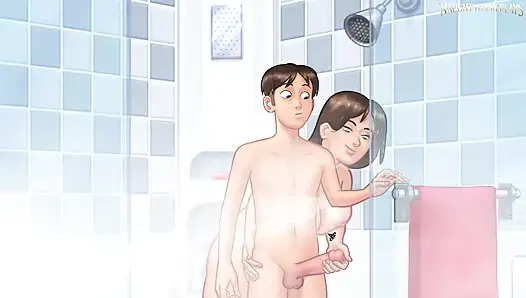 Stepmom Gets Surprise By His Massive Cock In The Shower - Summertime Saga 37 By DarkCookie - 3D Hentai Porn Game