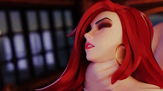 Miss Fortune - Beautiful League of Legends redhead with freckles takes cock in every hole