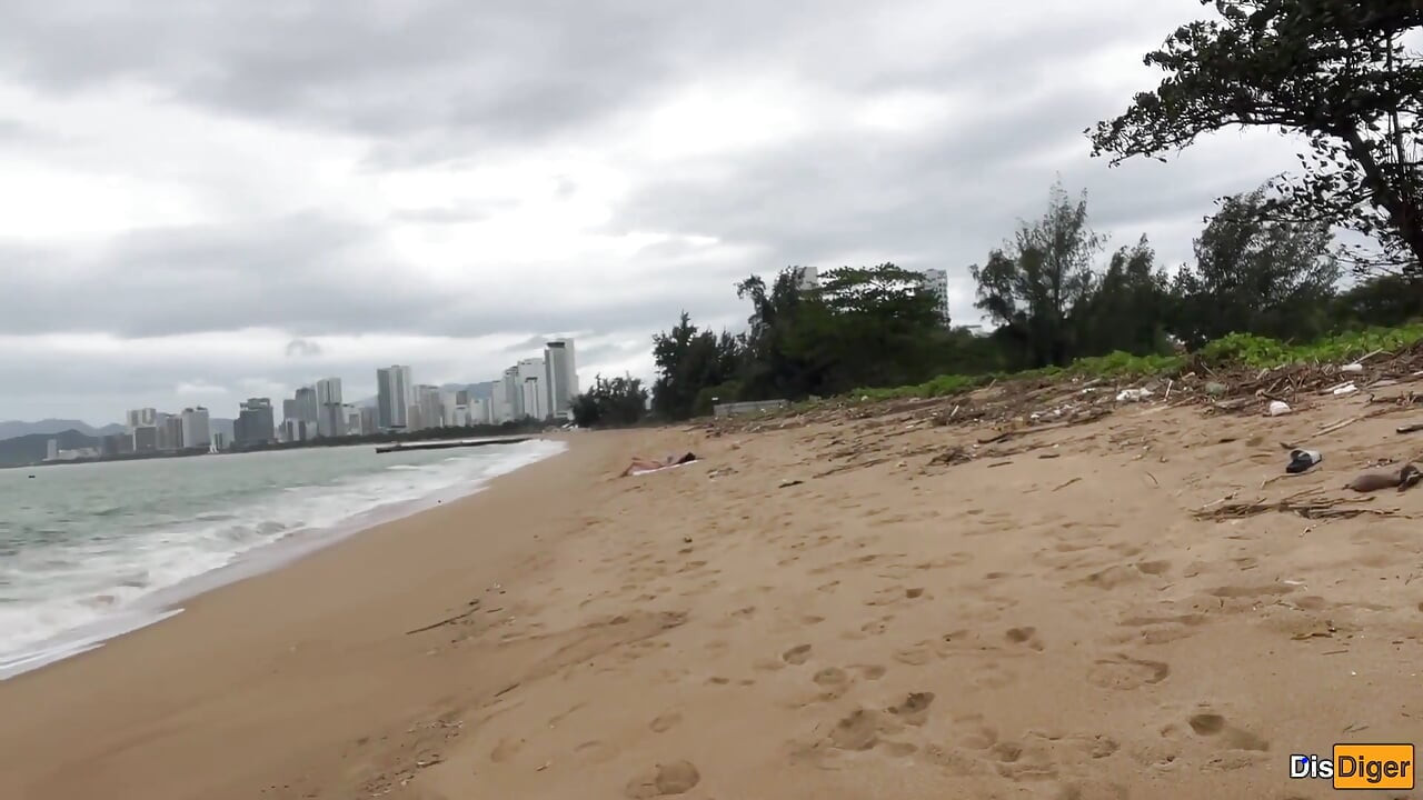 Babe Can I Cum on Your Tits? - Cock Flashing on the Beach