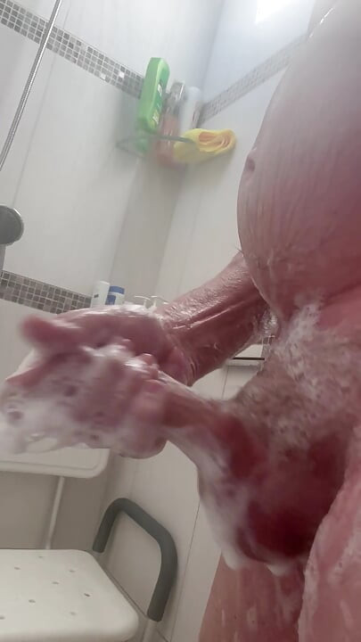 Soapy Penis Play In The Shower