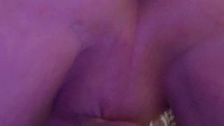 Sissy in chastity cage pounded by fuck machine
