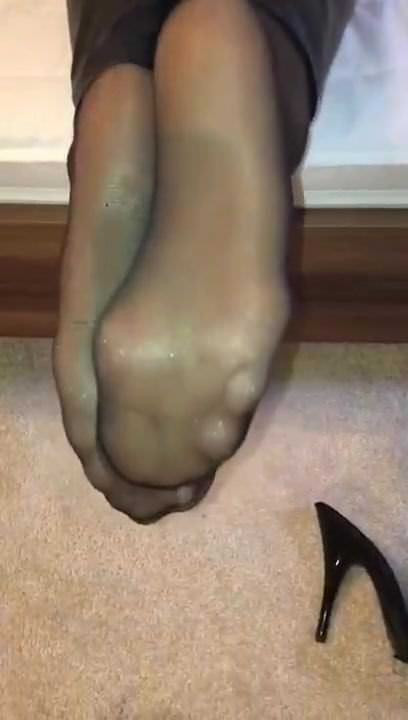 Nylon soles and wetlook leginggs