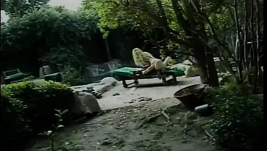 Klasik sarışın orta yaşlı seksi kadın açık havada sert sikiliyor