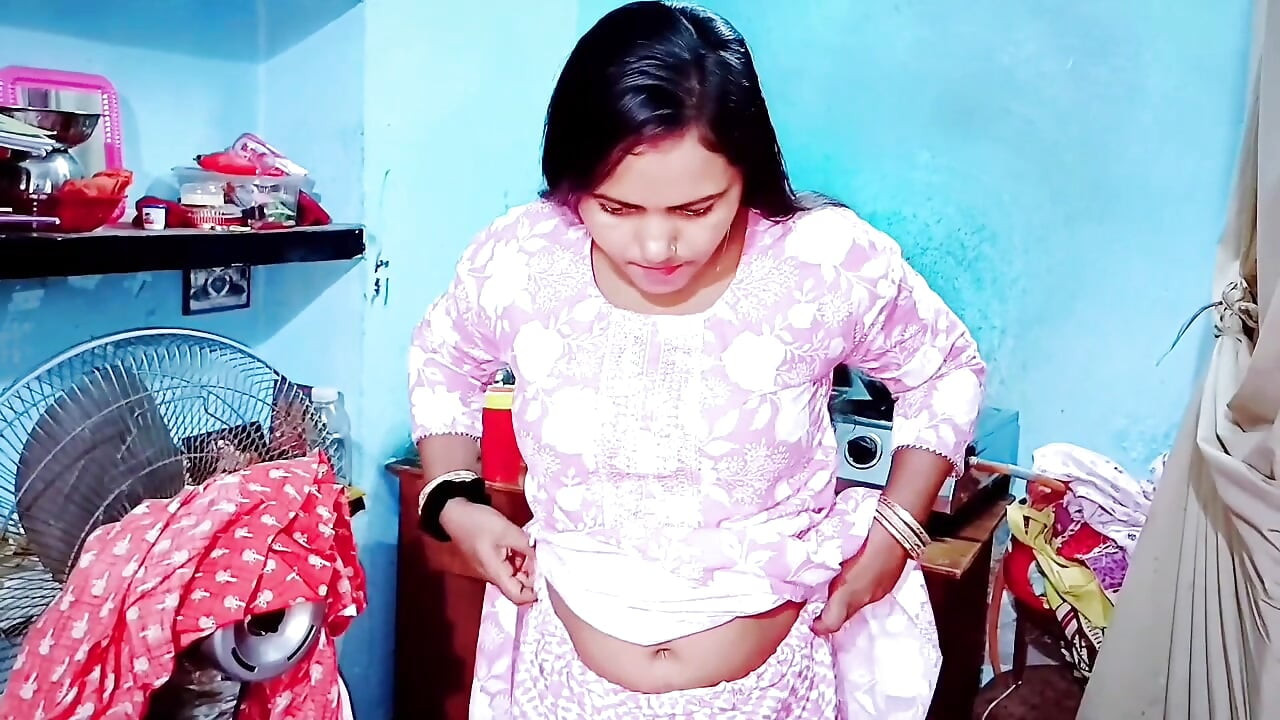 Busty girl comes out of the bathroom naked after a prank by her stepbrother