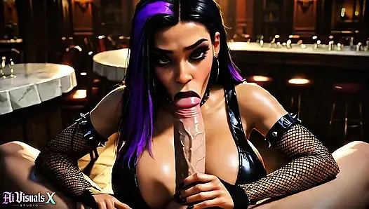 Goth latina-schlampe in haunted Mansion gefickt - blowjob, tittenfick &creampie (4K AI generated)