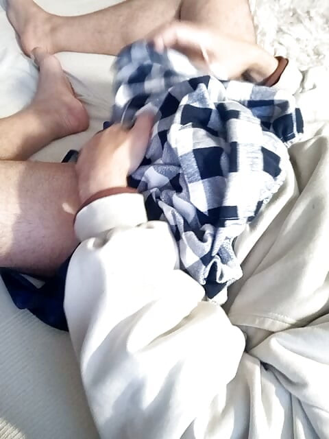 Two Soft flannel boxer shorts on my cock