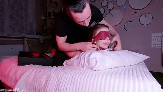 Dripping Cum in Mouth After Massage and BDSM Spanking
