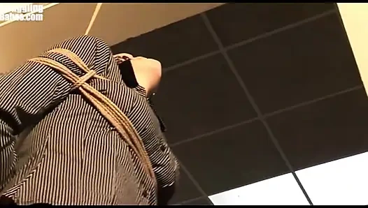 Steffi Dangling on Rope Tightly Ballgagged